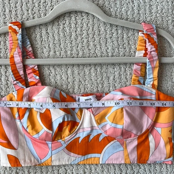 MANGO Matching Set Bralette Crop Top and Button Down Blouse S - Picture 12 of 13